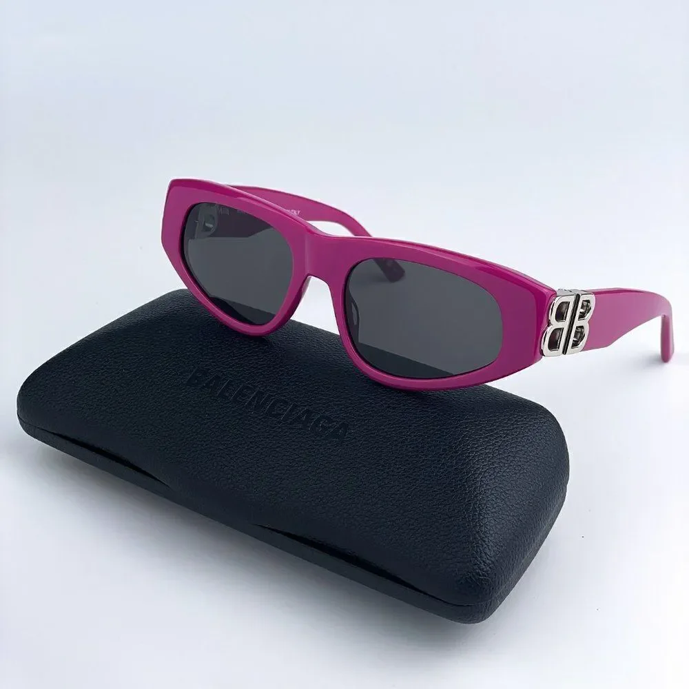 SALE! NEW Balenciaga BB0095S 017 Fuchsia Silver Grey Cat Eye Unisex Sunglasses